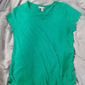 Green V-Neck Top